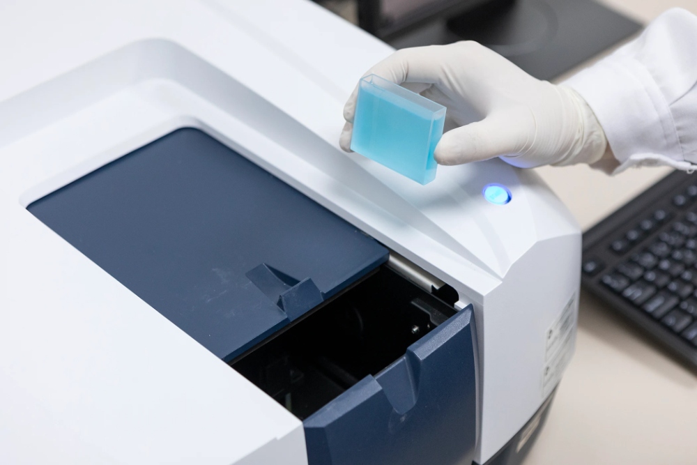 Use a UV-Vis spectrophotometer